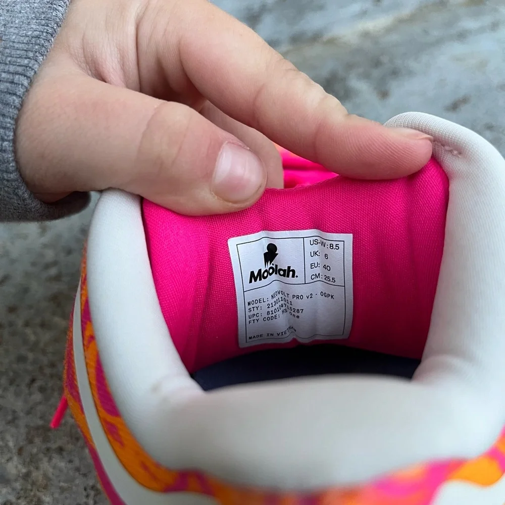 Vibrant Pink and Orange Athletic Shoes with Mesh Design - Picture 2 of 6